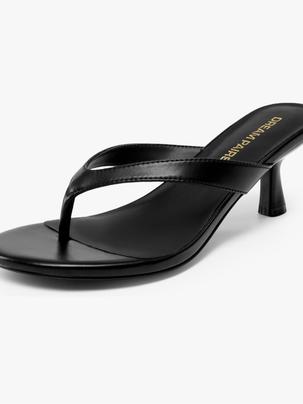 Dream Pairs Black Minimalist Kitten Heel Sandal